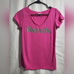 Bench Pink T-Shirt with Gray Logo, Size Small